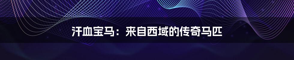 汗血宝马:来自西域的传奇马匹