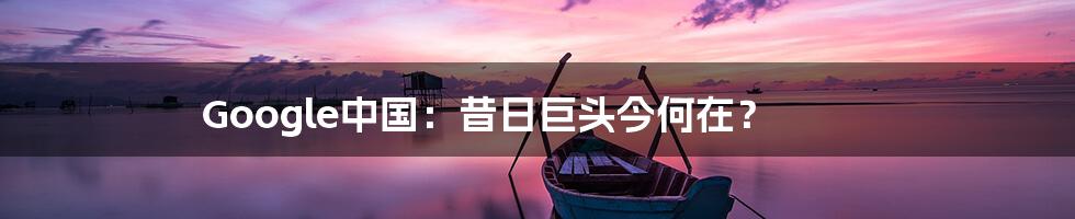 Google中国:昔日巨头今何在?
