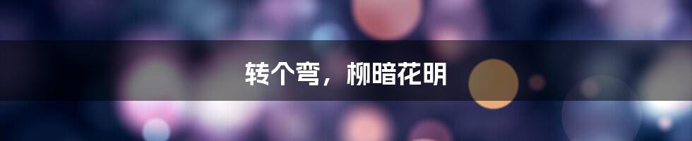 转个弯,柳暗花明
