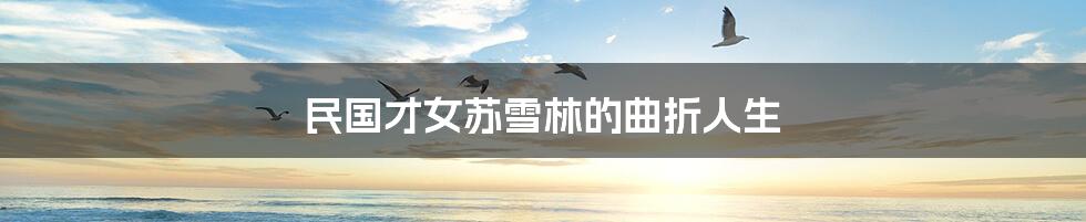 民国才女苏雪林的曲折人生