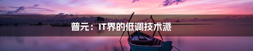 普元:IT界的低调技术派