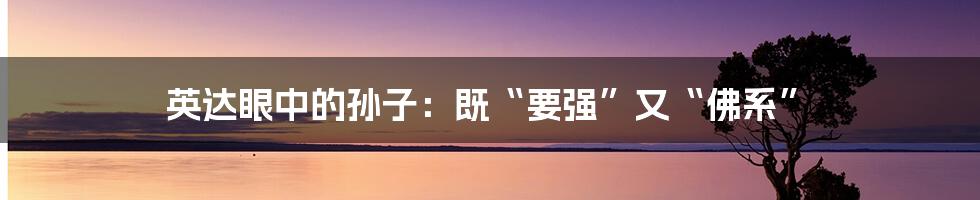 英达眼中的孙子:既“要强”又“佛系”
