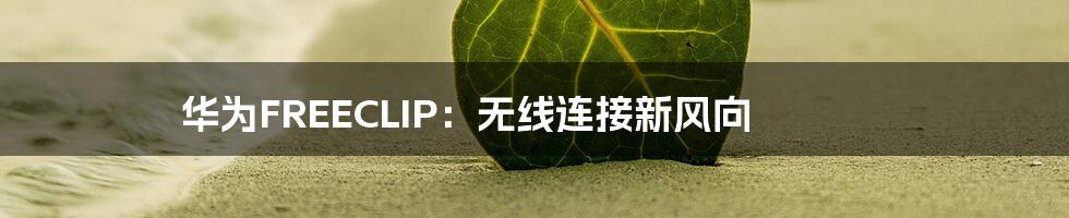 华为FREECLIP:无线连接新风向