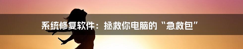 系统修复软件:拯救你电脑的“急救包”