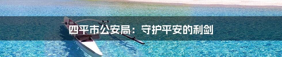 四平市公安局:守护平安的利剑