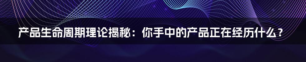 产品生命周期理论揭秘:你手中的产品正在经历什么?