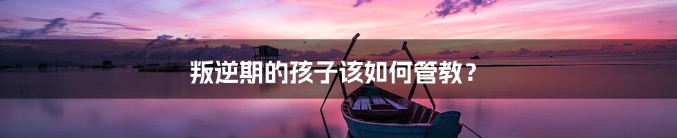 叛逆期的孩子该如何管教?
