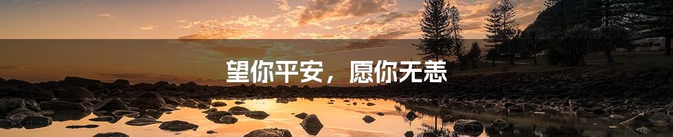 望你平安,愿你无恙