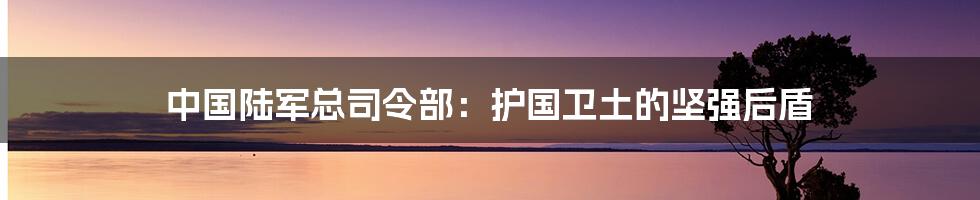 中国陆军总司令部:护国卫土的坚强后盾