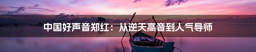 中国好声音郑红:从逆天高音到人气导师