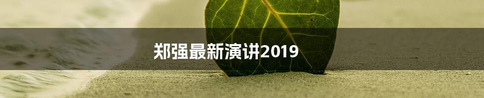 郑强最新演讲2019