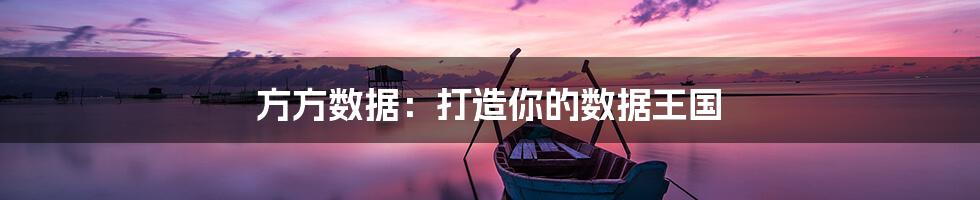 方方数据：打造你的数据王国