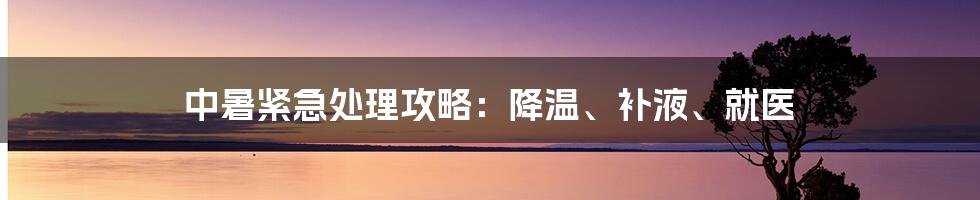 中暑紧急处理攻略:降温、补液、就医