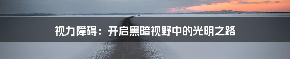 视力障碍:开启黑暗视野中的光明之路