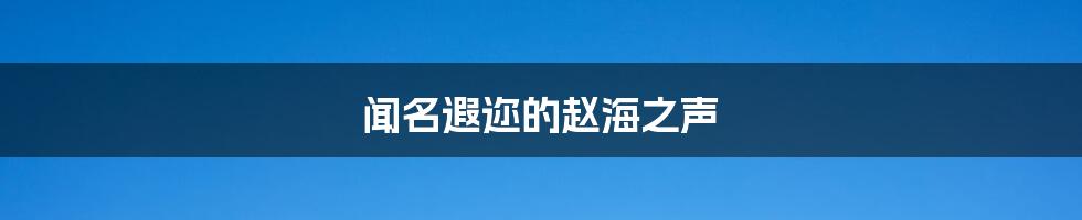 闻名遐迩的赵海之声