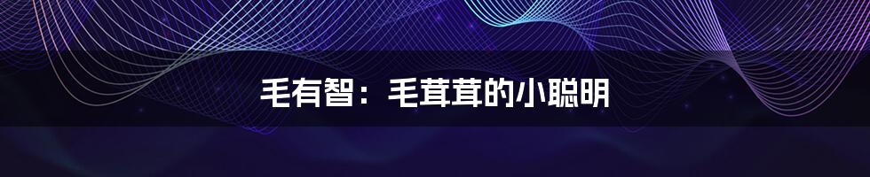 毛有智:毛茸茸的小聪明