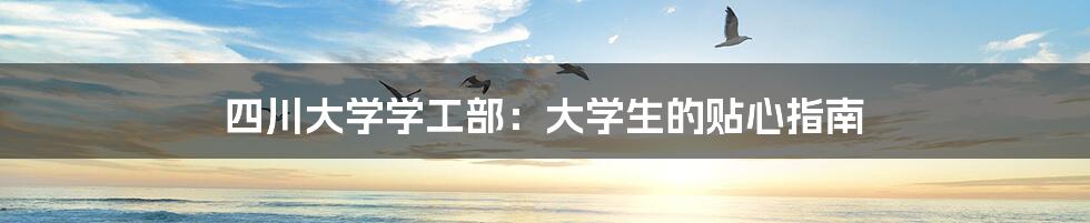 四川大学学工部:大学生的贴心指南