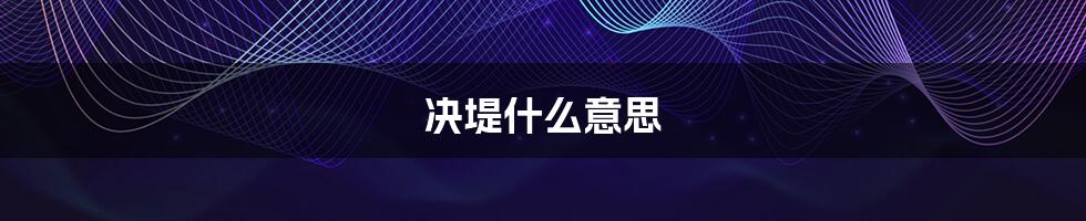 决堤什么意思