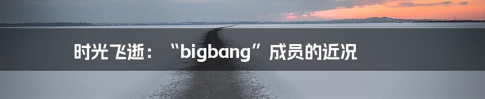时光飞逝:“bigbang”成员的近况