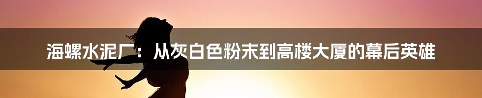 海螺水泥厂:从灰白色粉末到高楼大厦的幕后英雄