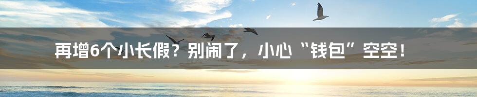 再增6个小长假?别闹了,小心“钱包”空空!
