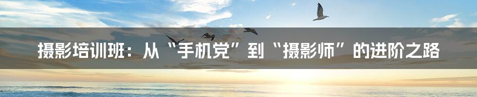 摄影培训班:从“手机党”到“摄影师”的进阶之路