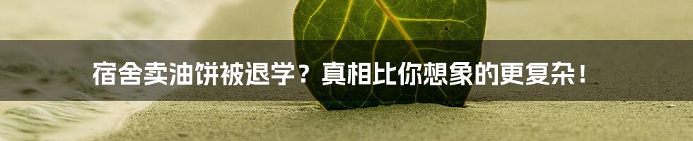 宿舍卖油饼被退学?真相比你想象的更复杂!