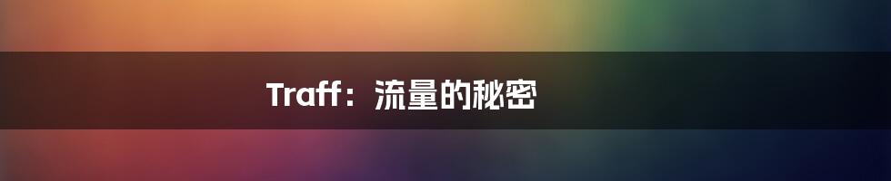 Traff:流量的秘密