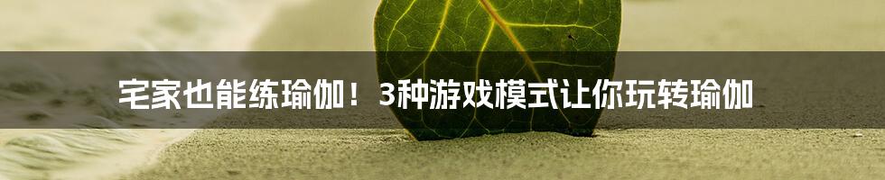 宅家也能练瑜伽!3种游戏模式让你玩转瑜伽