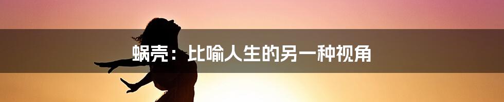蜗壳:比喻人生的另一种视角