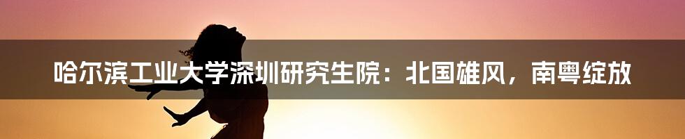 哈尔滨工业大学深圳研究生院:北国雄风,南粤绽放
