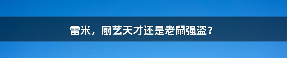 雷米,厨艺天才还是老鼠强盗?