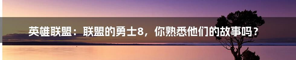 英雄联盟：联盟的勇士8，你熟悉他们的故事吗？