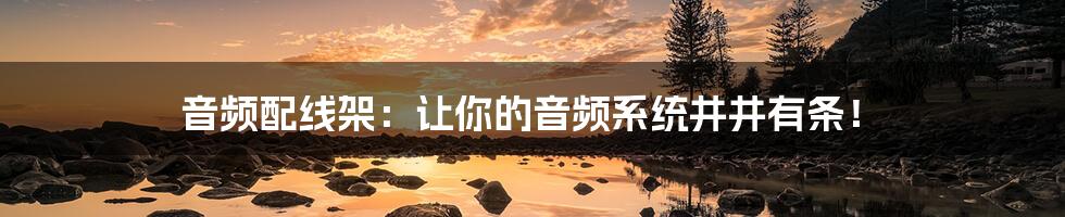 音频配线架:让你的音频系统井井有条!