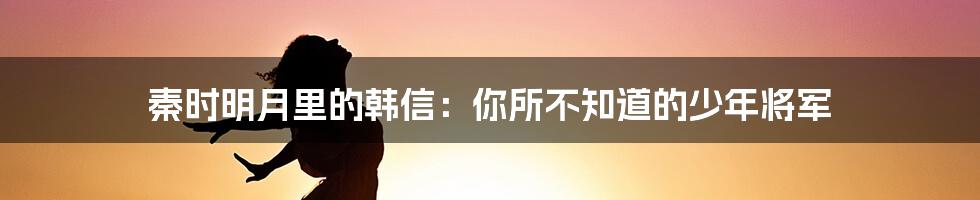 秦时明月里的韩信:你所不知道的少年将军