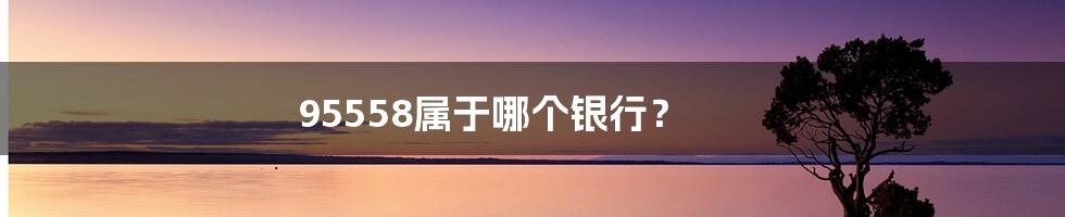 95558属于哪个银行?
