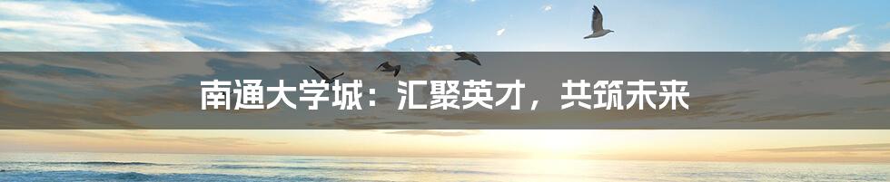 南通大学城:汇聚英才,共筑未来
