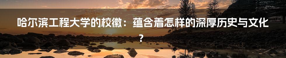 哈尔滨工程大学的校徽:蕴含着怎样的深厚历史与文化?