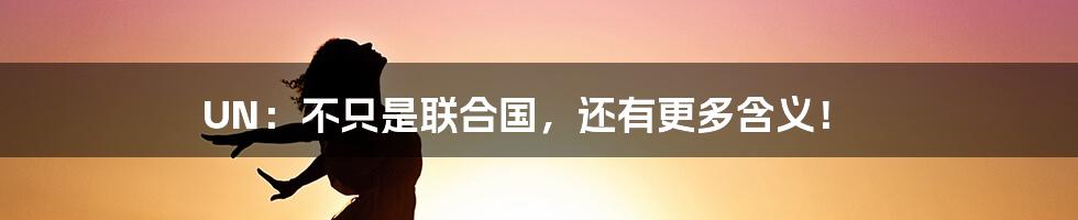 UN:不只是联合国,还有更多含义!