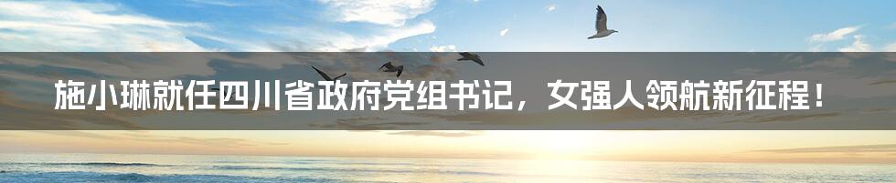 施小琳就任四川省政府党组书记,女强人领航新征程!