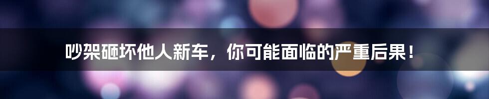 吵架砸坏他人新车,你可能面临的严重后果!