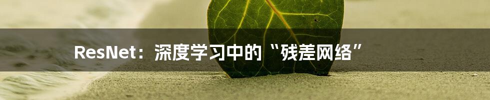 ResNet:深度学习中的“残差网络”