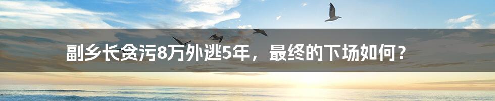 副乡长贪污8万外逃5年,最终的下场如何?