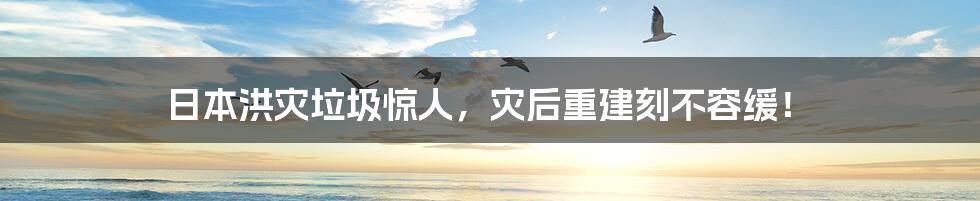 日本洪灾垃圾惊人,灾后重建刻不容缓!