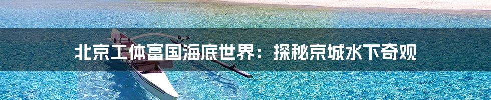 北京工体富国海底世界:探秘京城水下奇观