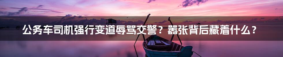 公务车司机强行变道辱骂交警?嚣张背后藏着什么?