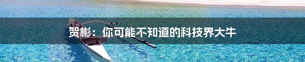 贺彬:你可能不知道的科技界大牛