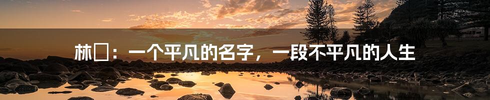 林珺:一个平凡的名字,一段不平凡的人生