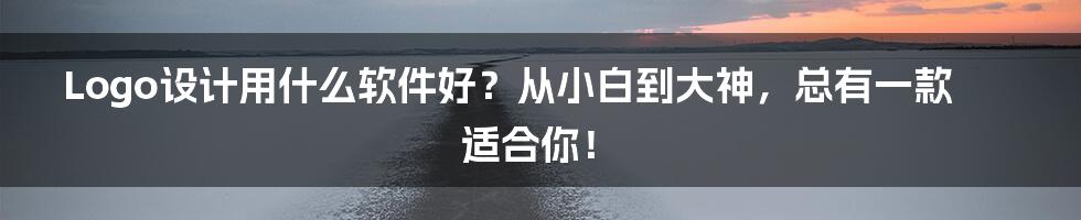 Logo设计用什么软件好?从小白到大神,总有一款适合你!