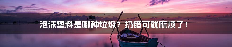 泡沫塑料是哪种垃圾？扔错可就麻烦了！